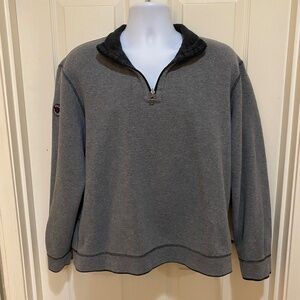 Ralph Lauren Polo Reversible Quarter‎ Zip Sweater Gray